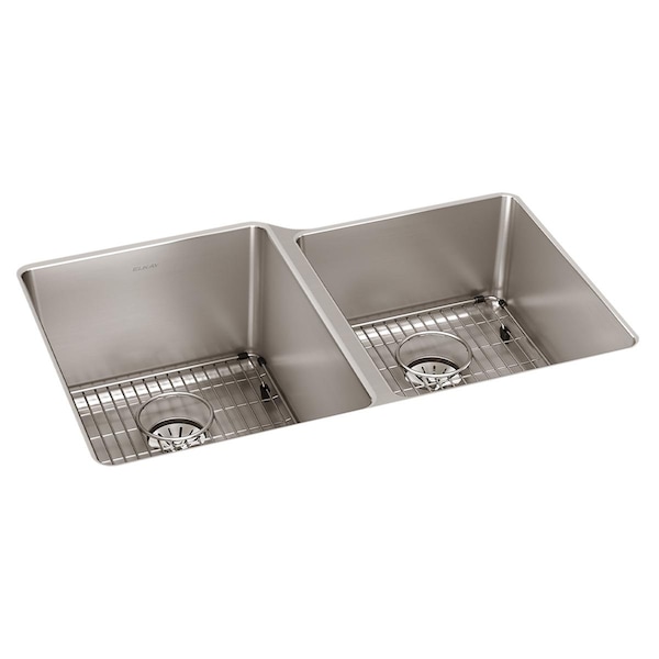 Lustertone Iconix 16Ga Ss 31.3X20.5X9 Double Undermt Sink W Perfectdrain